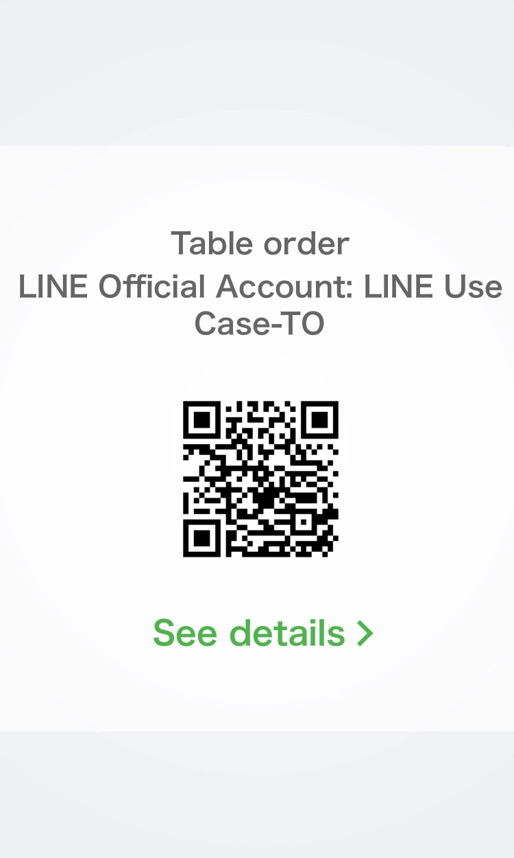 Table order function Demo application operation flow Scan the QR code